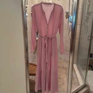 XiRENA Long Sleeve Cotton Tie Waist Dress XS